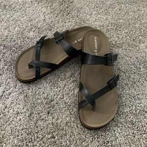 NWOT Black Slip-on Sandals